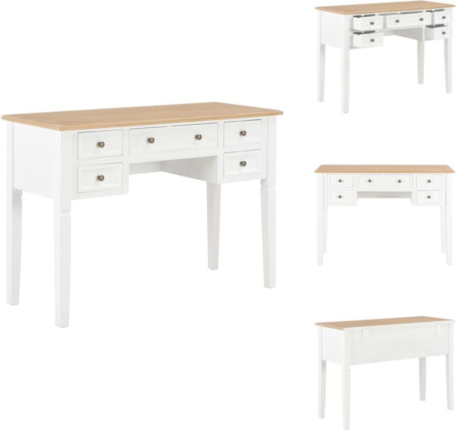 VidaXL Bureau Bureaus Schrijftafel Schrijftafels Schrijftafel 109-5x45x77-5 cm hout wit