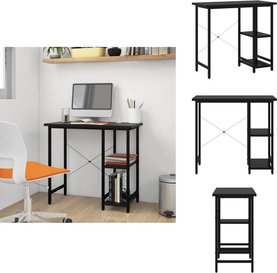 VidaXL Bureau Bureaus Tafel Tafels Computerbureau 80x40x72 cm MDF en metaal zwart