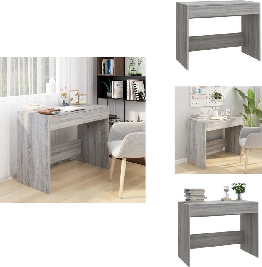 VidaXL Bureau Bureaus Werktafel Computerbureau Bureau 101x50x76 5 cm bewerkt hout grijs sonoma eikenkleurig