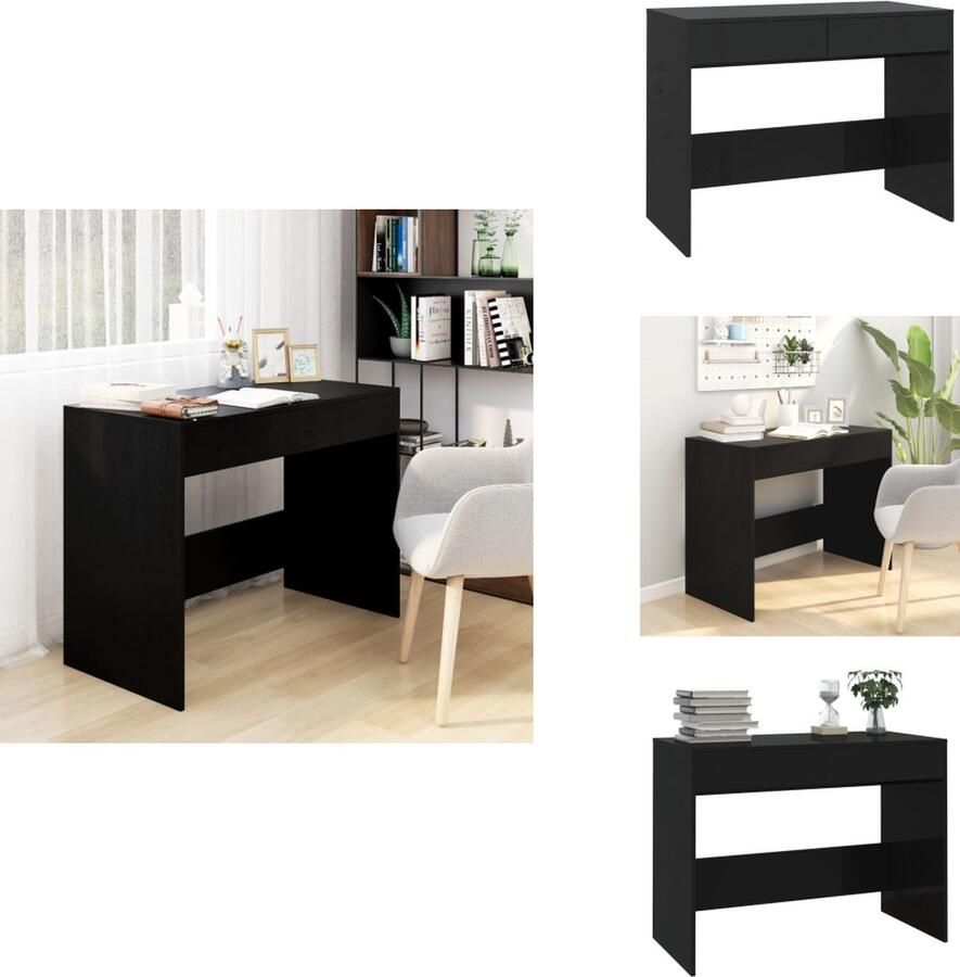 VidaXL Bureau Bureaus Werktafel Computerbureau Bureau 101x50x76 5 cm bewerkt hout zwart