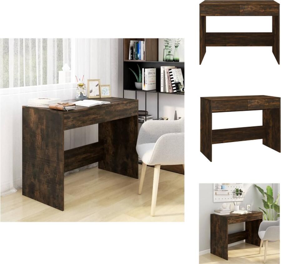 VidaXL Bureau Bureaus Werktafel Computerbureau Bureau 101x50x76 5 cm spaanplaat gerookt eikenkleurig