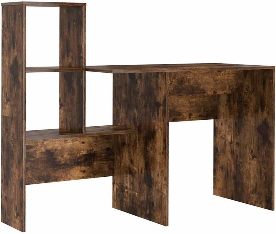 VidaXL Bureau Gerookt eiken 131 5 x 50 x 106 5 cm Bewerkt hout