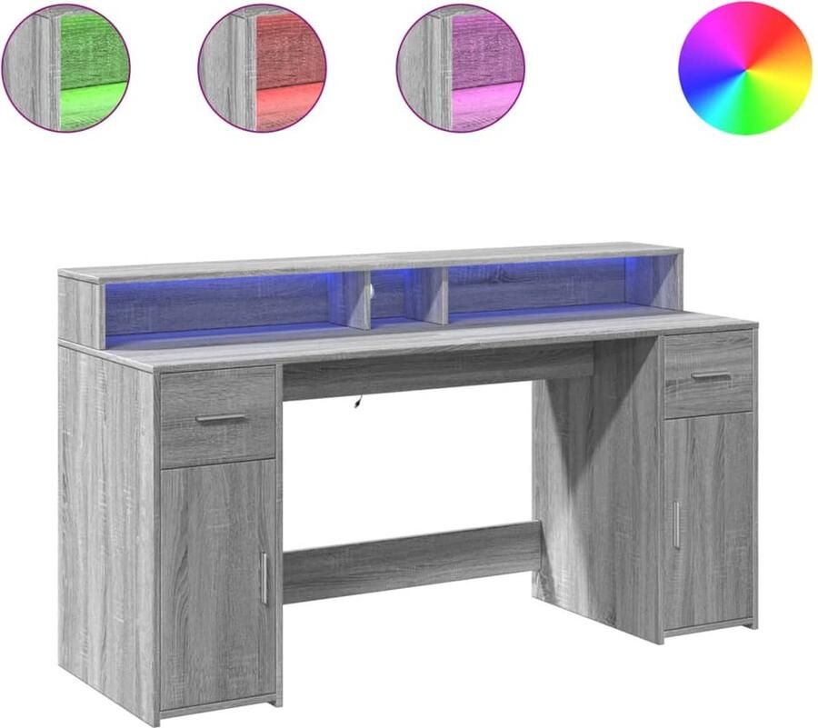 VidaXL Bureau Grijs Sonoma Eiken 160x55x91 cm