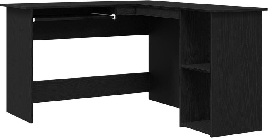 VidaXL Hoekbureau Zwart eiken Geëngineerd hout 140x120x75 cm Hoekbureau - Foto 2