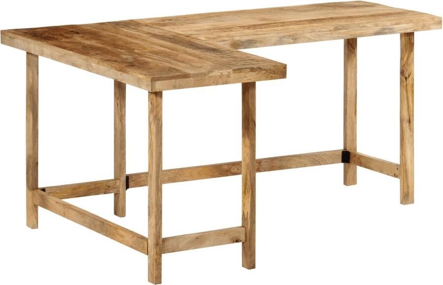 VidaXL Bureau Mangohout 165x110x75 cm Bureau Bureaus Computerbureau Hoekbureau