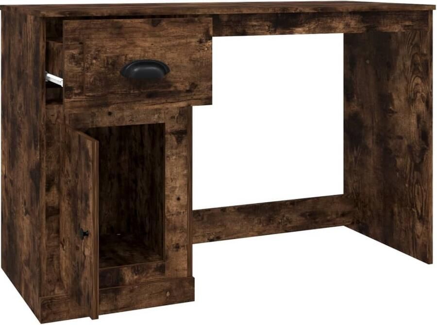 VidaXL -Bureau-met-lade-115x50x75-cm-bewerkt-hout-gerookt-eikenkleurig