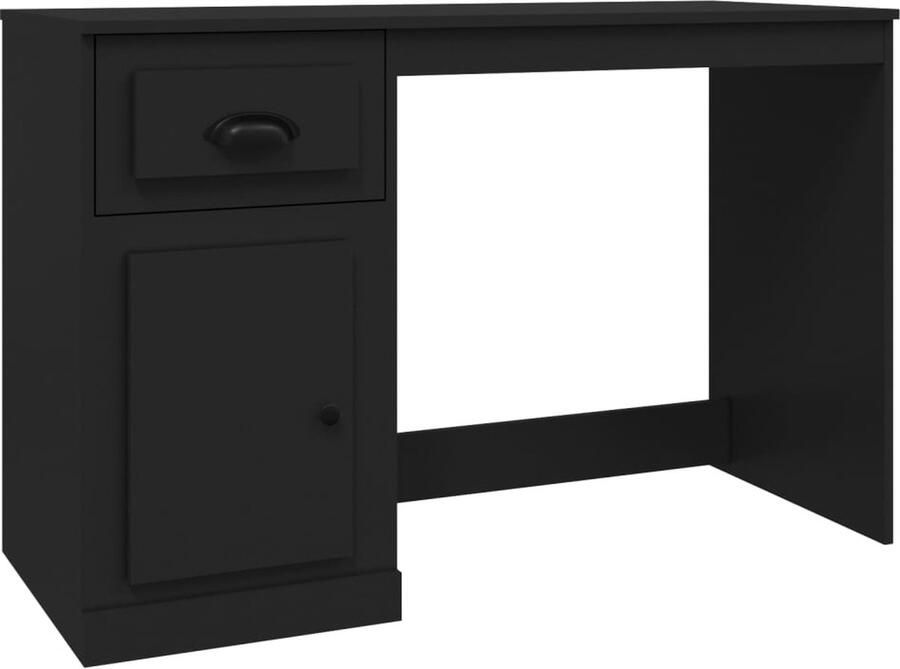 VidaXL -Bureau-met-lade-115x50x75-cm-bewerkt-hout-zwart - Foto 4
