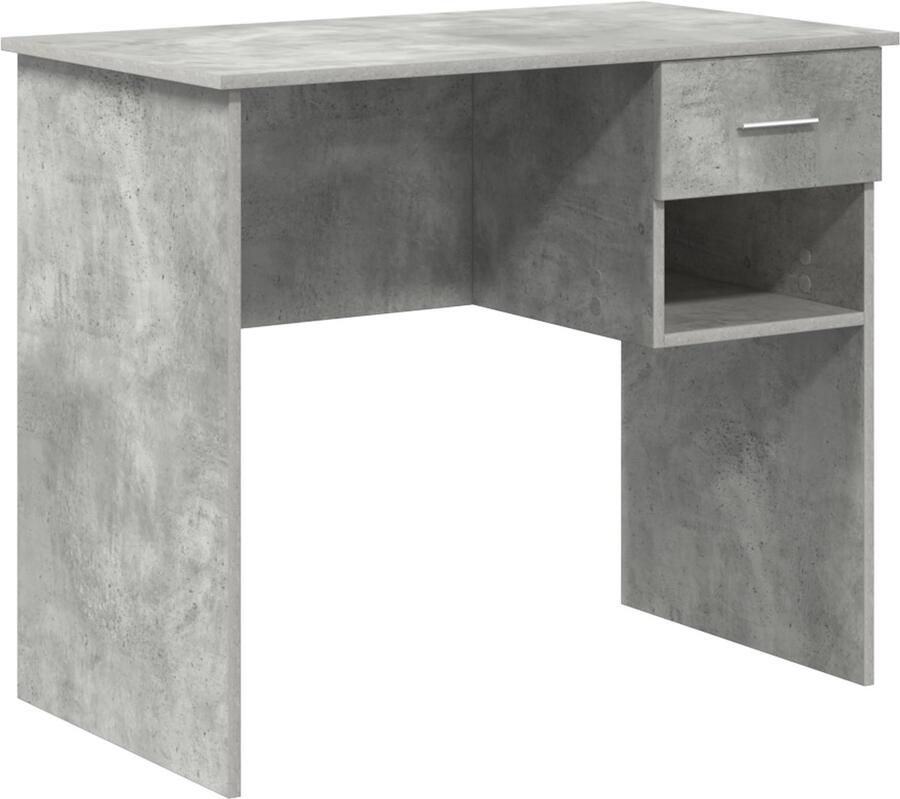 VidaXL Bureau met Opbergruimte in Beton Grijs 90x49.5x75 cm van Geengineerd Hout