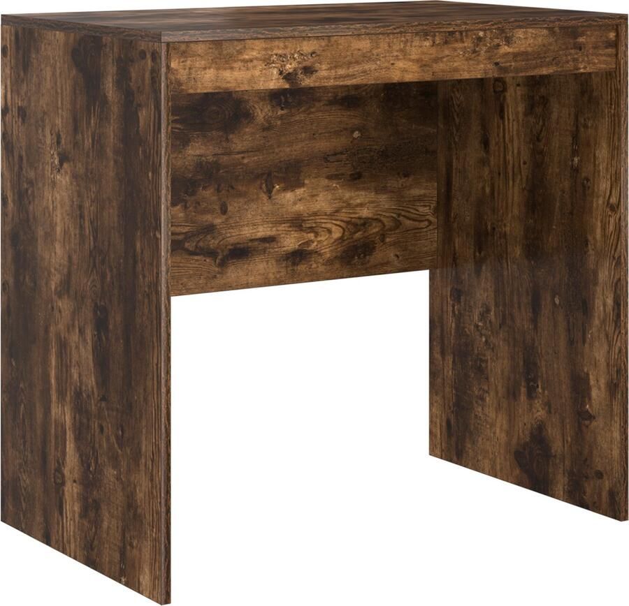 VidaXL Bureau met Opslag Gerookt Eiken Bewerkt Hout Bureau Gerookt Eiken 80x50x76 cm Bewerkt Hout - Foto 2