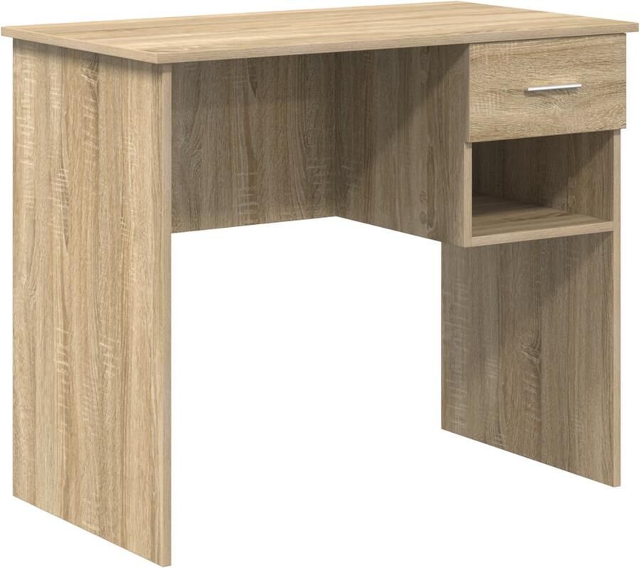 VidaXL Bureau met Opbergruimte in Sonoma Eik 90 x 49 5 x 75 cm Engineered hout