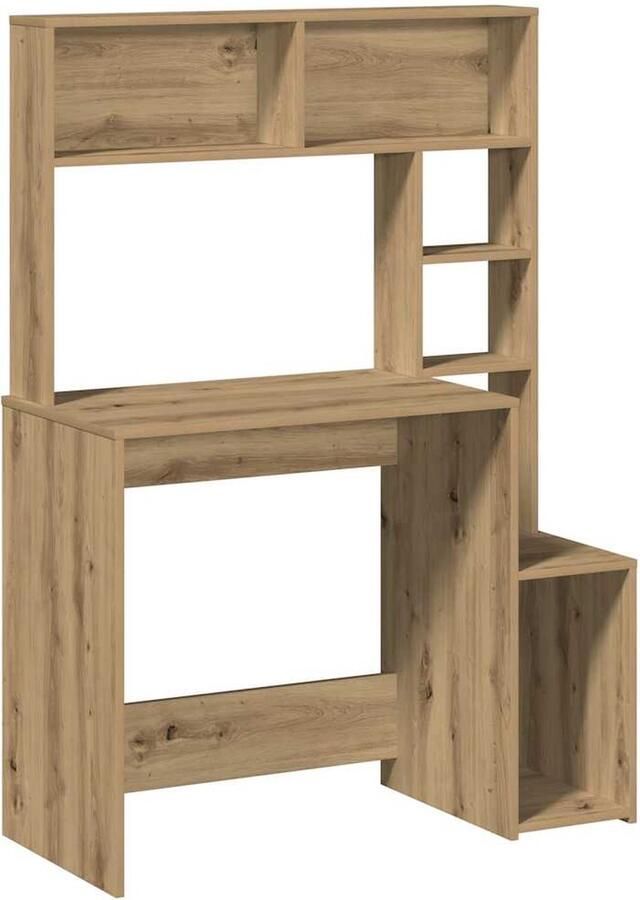 VidaXL Bureau met opbergruimte 100x45x140 cm Eiken