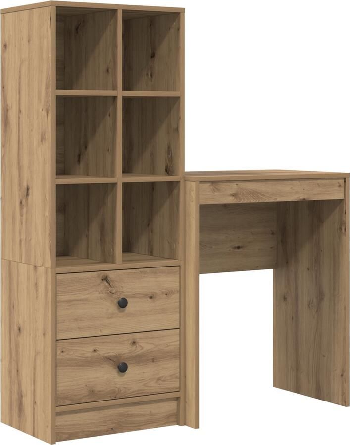 VidaXL Bureau met opslag 2 pcs artisanaal eikenkleurig 60 x 40 cm