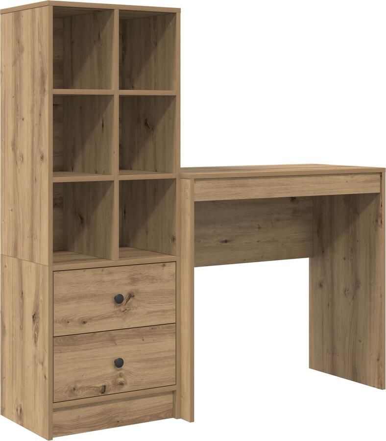 VidaXL Bureau met opslag 2 pcs artisanaal eikenkleurig 80 x 40 x 76 cm