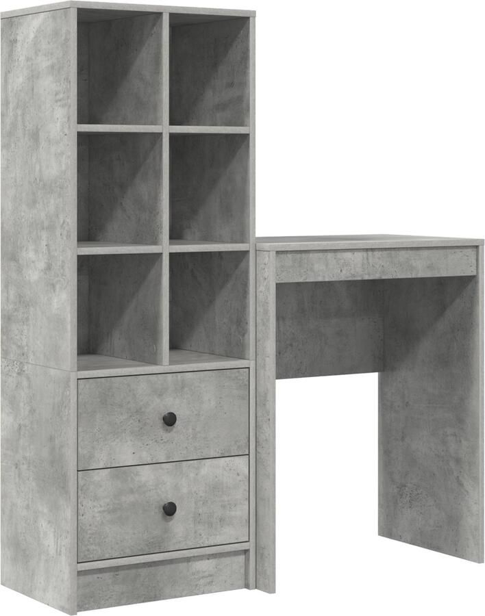 VidaXL Bureau met opslag 2 pcs Beton Grijs 60 x 40 cm Bewerkt hout