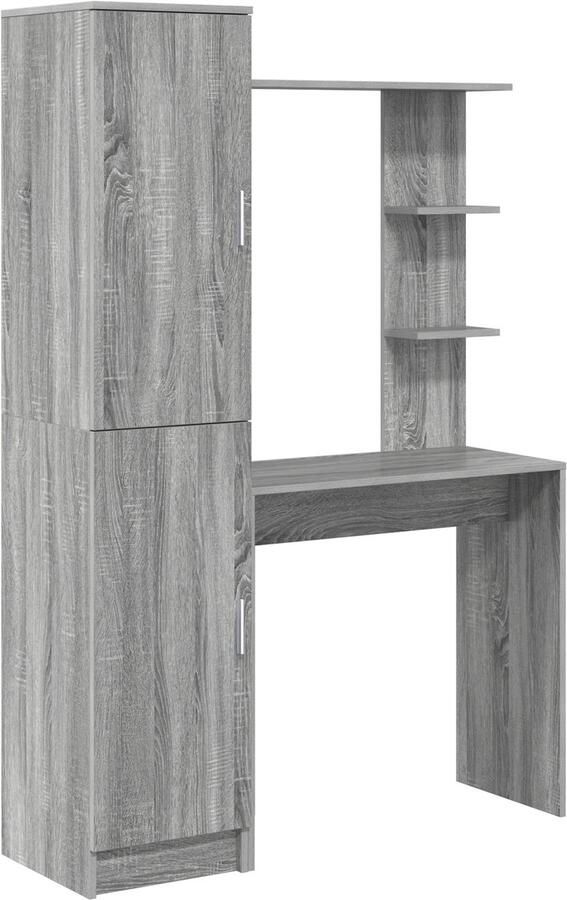 VidaXL Bureau met opslag 2 pcs Grijs sonoma 78.5 x 37 x 154.5 cm