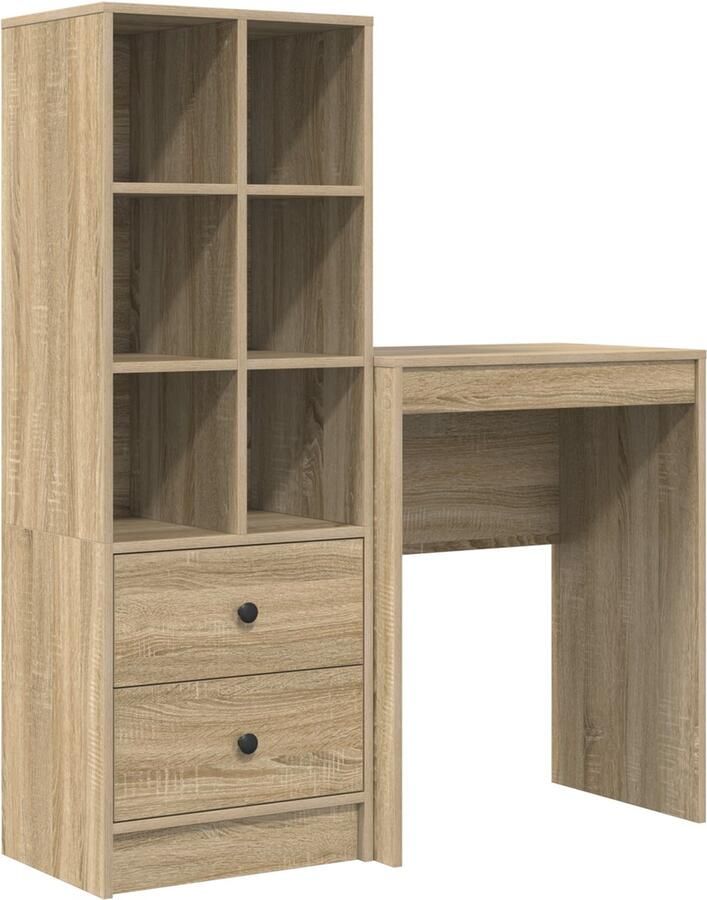 VidaXL Bureau met opslag 2 pcs Sonoma Eik 60 x 40 cm Bewerkt hout