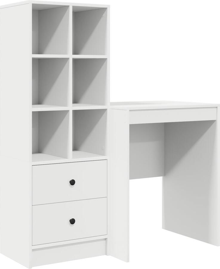 VidaXL Bureau met opslag 2 pcs Wit 100 x 40 x 76 cm Bewerkt hout