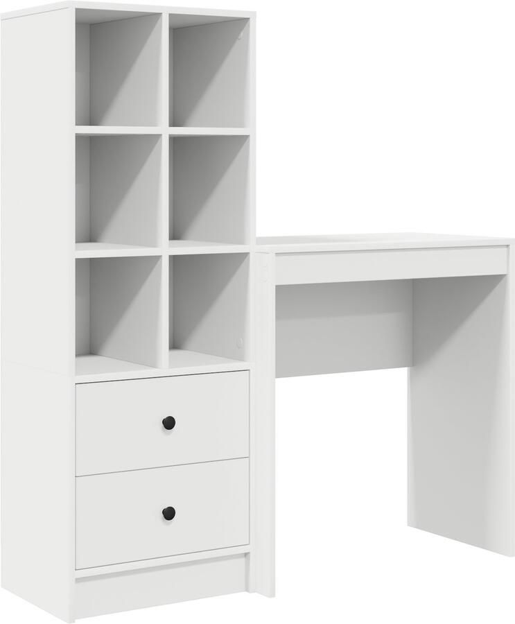 VidaXL Bureau met opslag 2 pcs Wit 70 x 40 x 76 cm Bewerkt hout