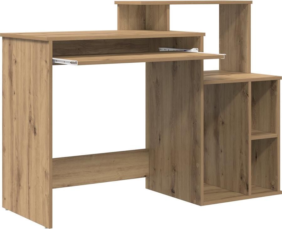 VidaXL Bureau met Opbergruimte Artisan Eik 120 5x44x88 5 cm Geengineerd Hout
