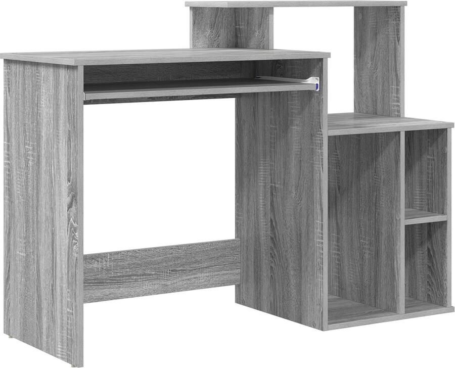 VidaXL Bureau met Opbergruimte Grijs Sonoma 120 5x44x88 5 cm Geengineerd Hout