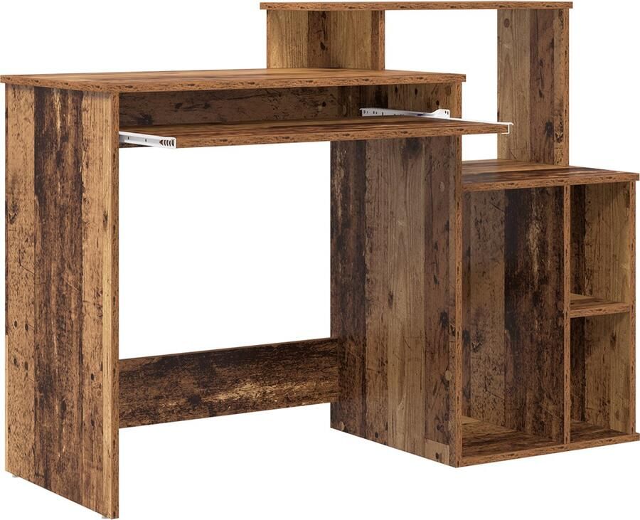 VidaXL Bureau met Opbergruimte Oud Hout 120 5x44x88 5 cm Gemaakt van Hout