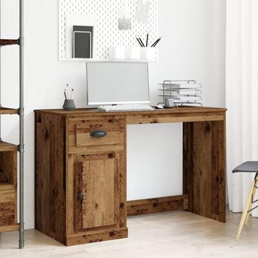 VidaXL Bureau Oude Hout MDF 50 x 115 x 75 cm Schrijfbureau Rechthoekig