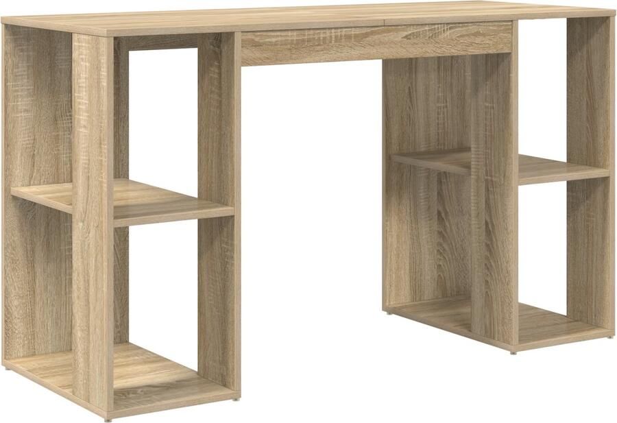 VidaXL Bureau met Opbergruimte Sonoma Eiken 130x50 5x75 cm Gelaagd Hout