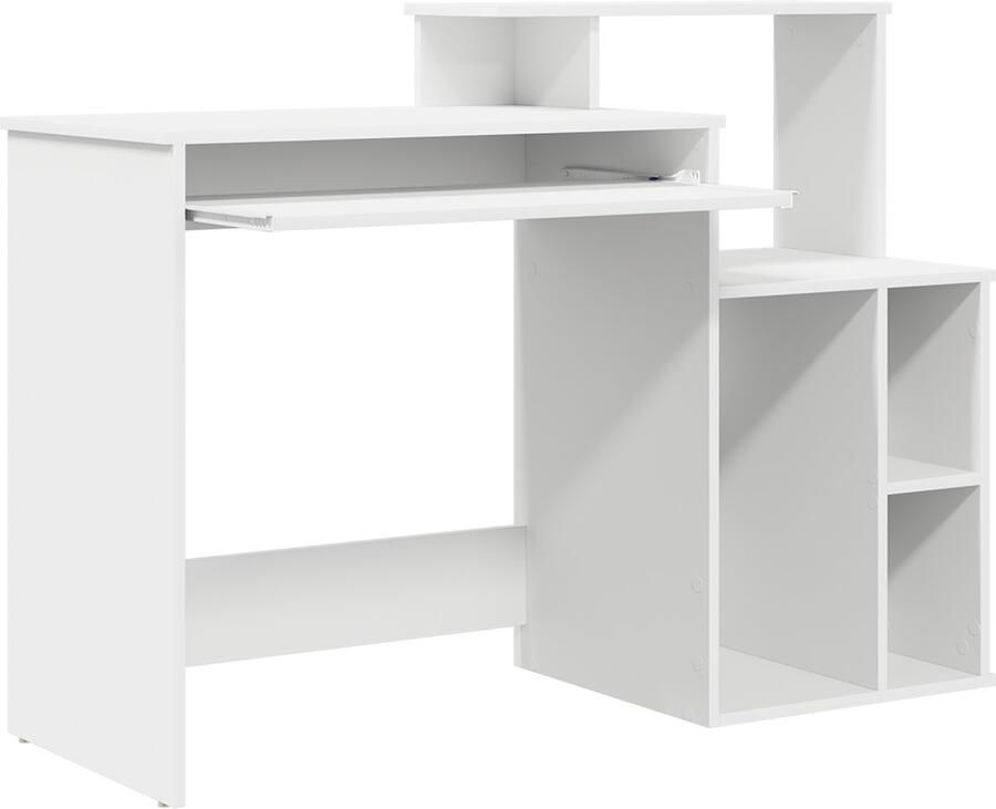 VidaXL Bureau met Opbergruimte Wit 120 5x44x88 5 cm Engineered Wood