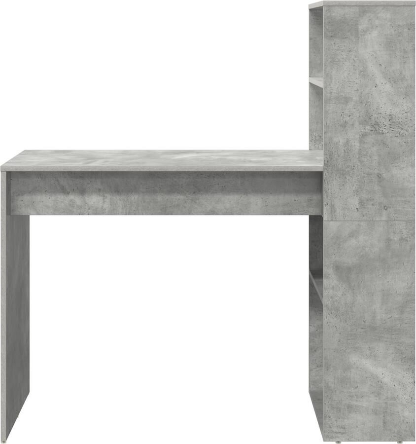 VidaXL Bureau met Opbergruimte Betonnen Grijs 113x54x120 cm Geengineerd Hout