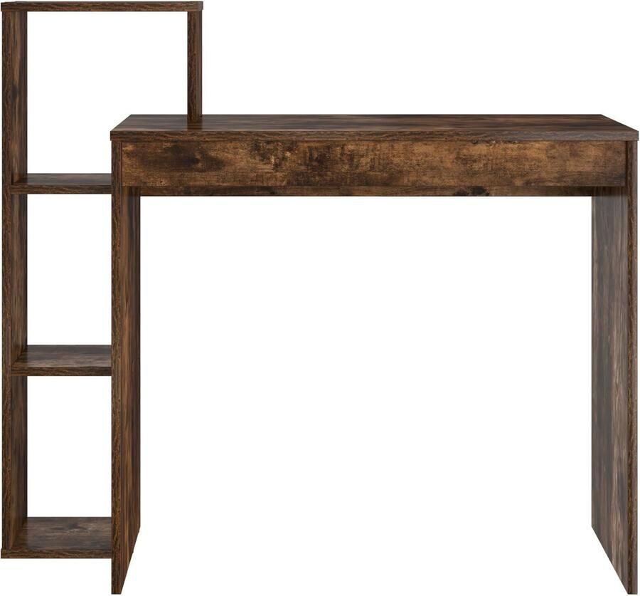 VidaXL Schrijfbureau Gerookt eiken Spaanplaat Middelgroot Schrijfbureau - Foto 2