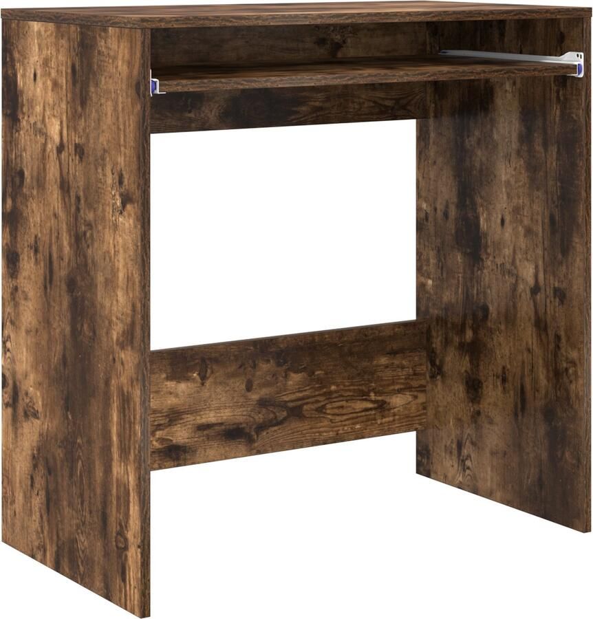 VidaXL Bureau met plank Gerookt eiken 77 5 x 43 x 79 cm Bewerkt hout