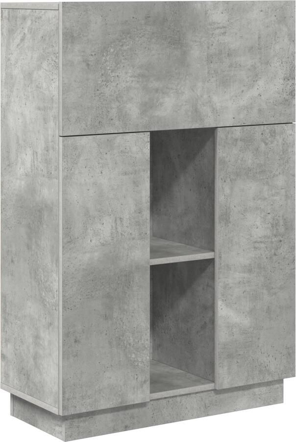 VidaXL Bureau met plank Grijs 71 5 x 31 5 x 106 5 cm Bewerkt hout