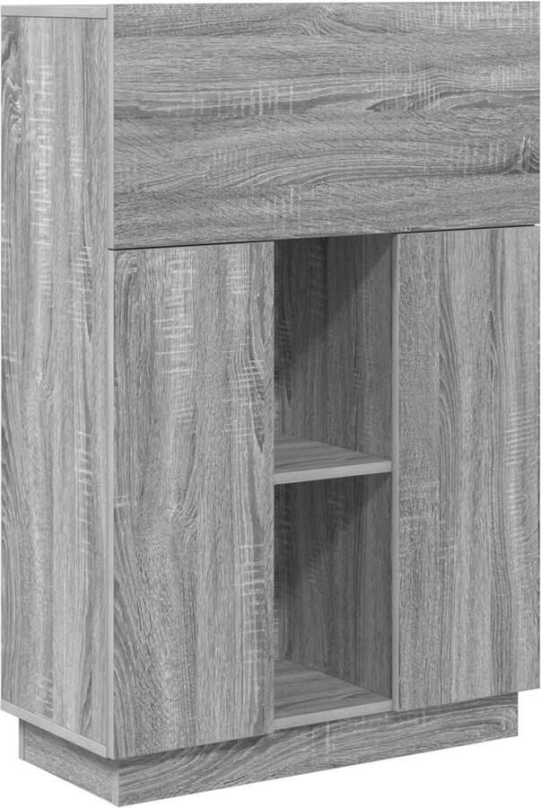 VidaXL Bureau met plank Grijs 71 5 x 31 5 x 106 5 cm Bewerkt hout