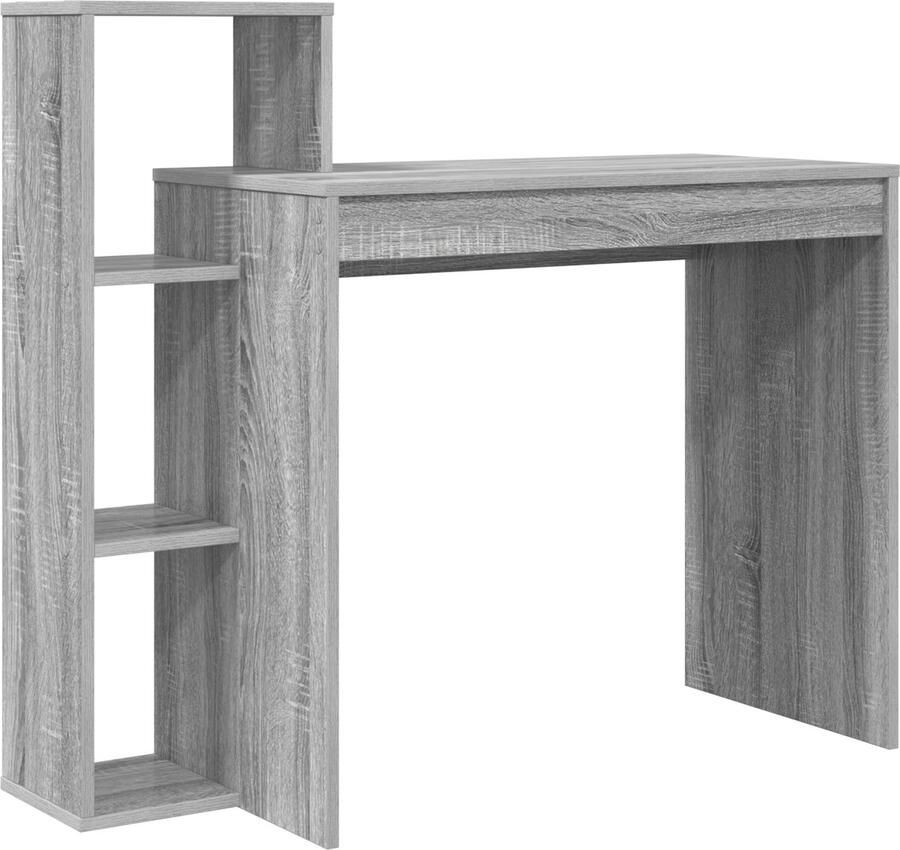 VidaXL Bureau met plank Grijs sonoma 100 x 40 x 90 cm Bewerkt hout