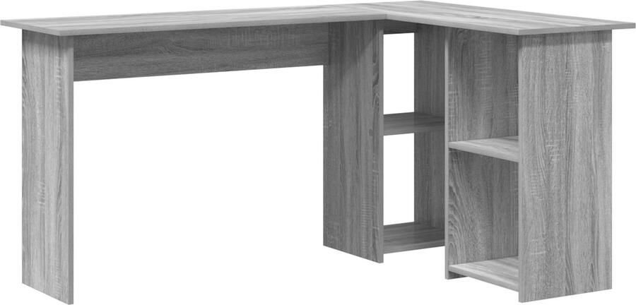 VidaXL Bureau met plank Grijs sonoma 142 x 102 x 73 cm Bewerkt hout