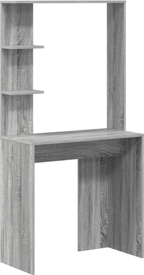 VidaXL Bureau met plank Grijs sonoma 78.5 x 37 x 154.5 cm Bewerkt hout