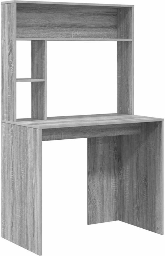 VidaXL Bureau met plank Grijs sonoma 91 x 50 x 149 cm Bewerkt hout