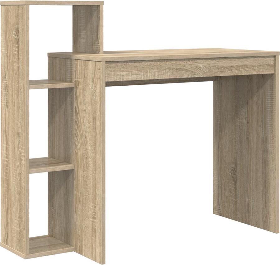 VidaXL Bureau met plank Sonoma eiken 100 x 40 x 90 cm Bewerkt hout