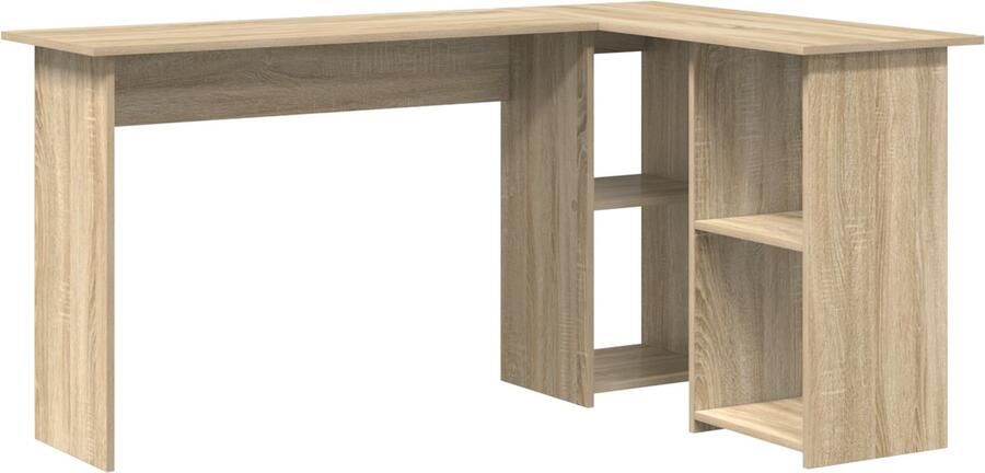 VidaXL Bureau met plank Sonoma eiken 142 x 102 x 73 cm Bewerkt hout