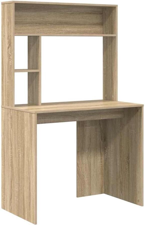 VidaXL Bureau met plank Sonoma eiken 91 x 50 x 149 cm Bewerkt hout
