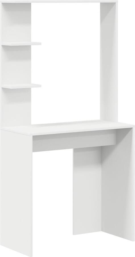 VidaXL Bureau met plank Wit 78.5 x 37 x 154.5 cm Bewerkt hout