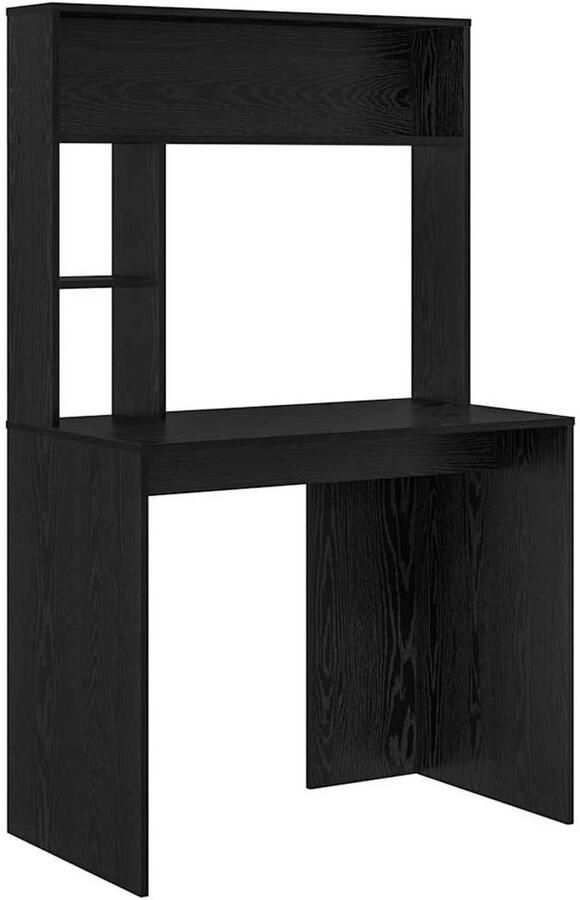 VidaXL Bureau met plank Zwart eiken 91 x 50 x 149 cm Bewerkt hout