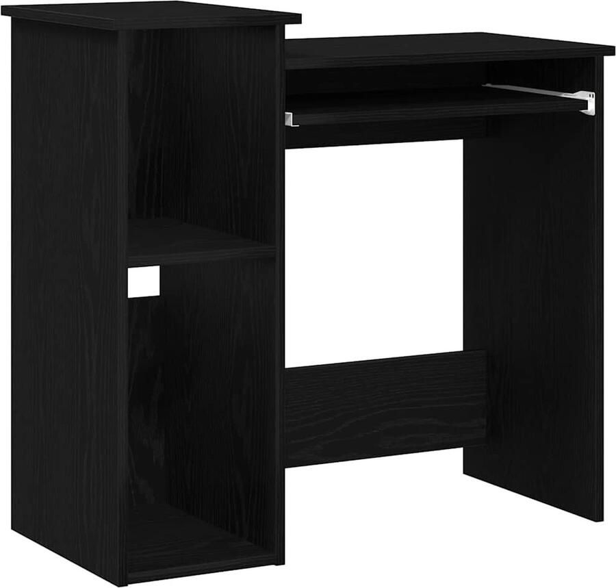 VidaXL Bureau Zwart 84x40x78 cm Bewerkt hout Bureau Bureaus Computerbureau Computertafel