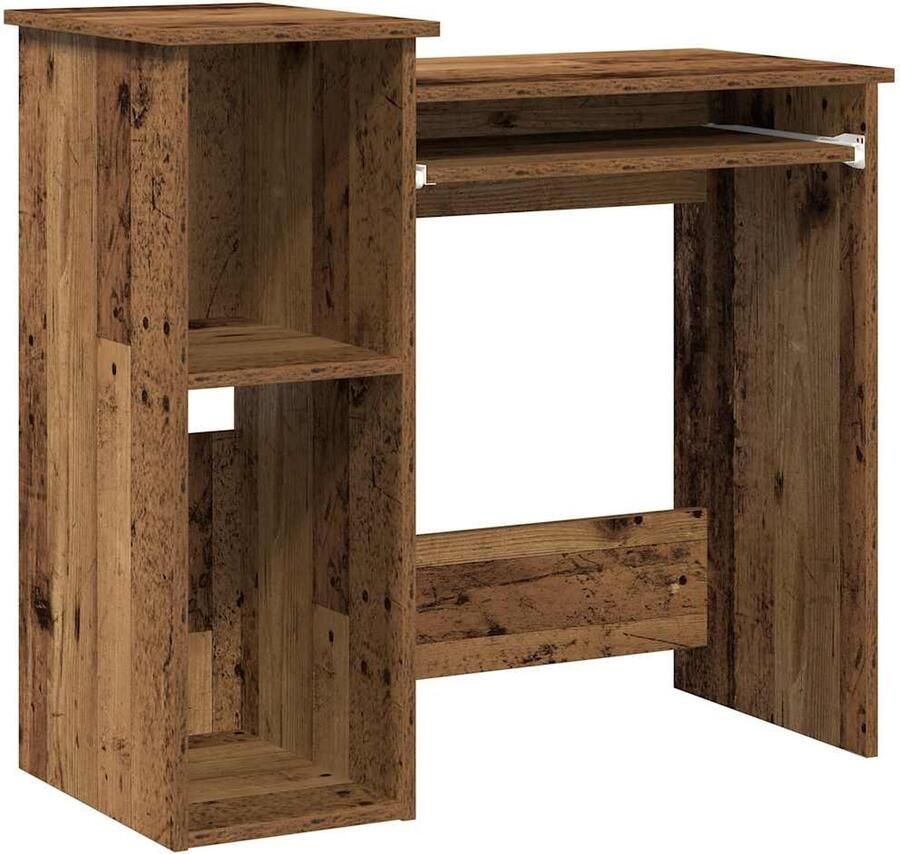 VidaXL Bureau met schappen 84x40x78 cm Houtkleurig Bureau Bureaus Computerbureau Computertafel