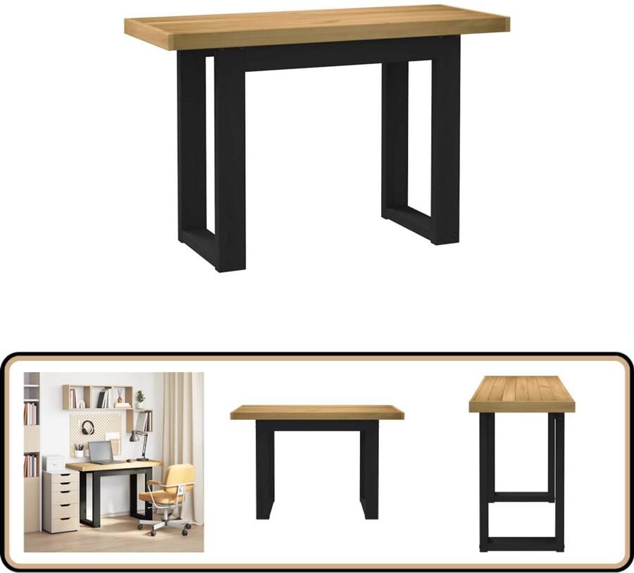 VidaXL Bureau NOAIN 120x50x75 cm Massief hout Bureau Bureaus Studeerbureau Computerbureau