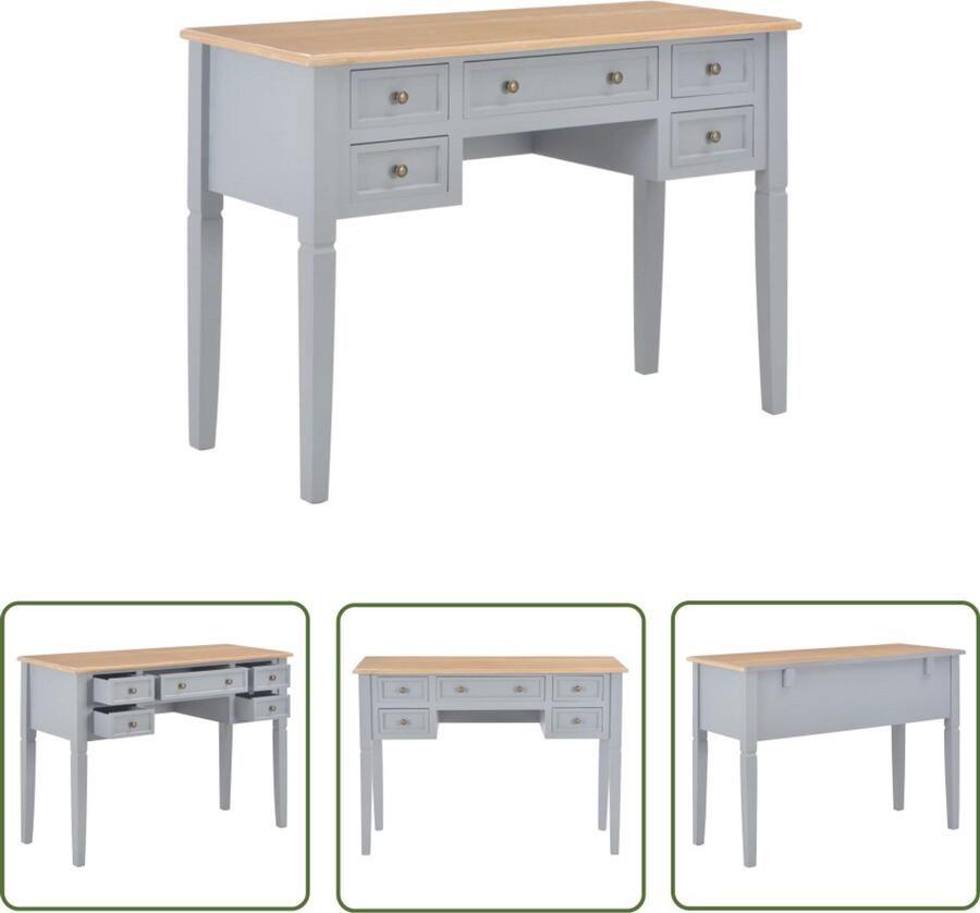 The Living Store Schrijftafel 109 5x45x77 5 cm hout grijs Schreibtafel Bureau Houten Bureau Grijze Bureau Computer Bureau