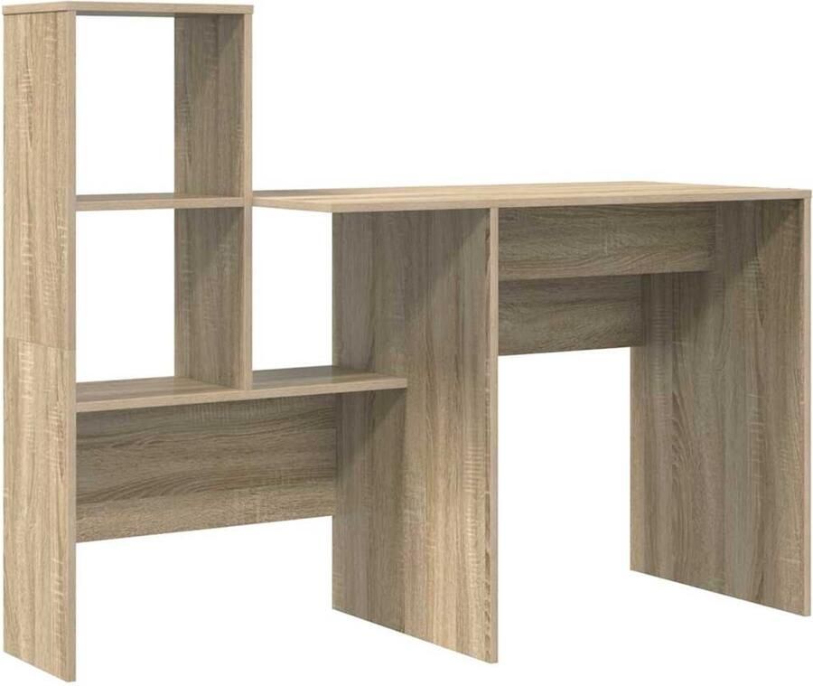 VidaXL Bureau Sonoma eiken 131 5 x 50 x 106 5 cm Bewerkt hout