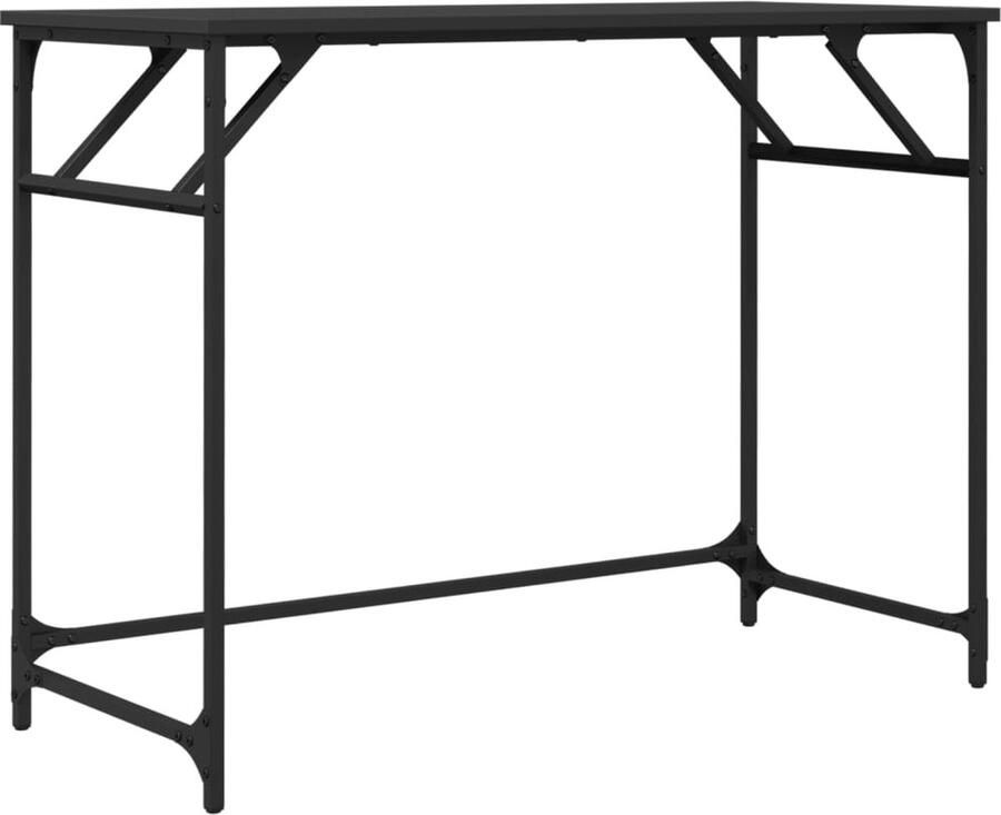 VidaXL Bureau Zwart Bewerkt hout 100x45x76 cm Bureau Bureaus Laptoptafel Computertafel