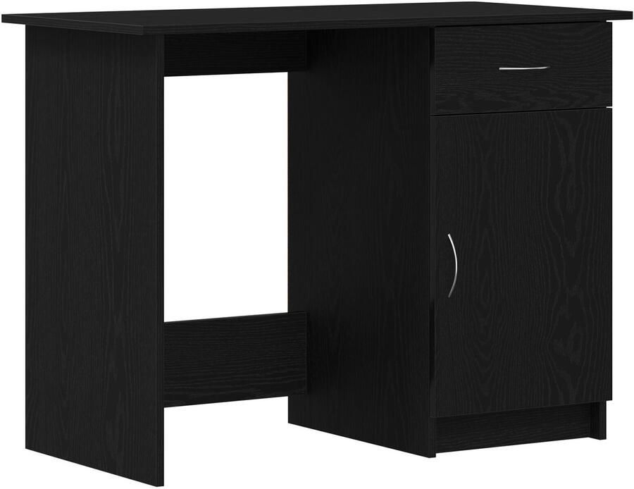 VidaXL Bureau Zwart Eiken Ingenieurd Hout 100x50x76 cm Duurzaam - Foto 3