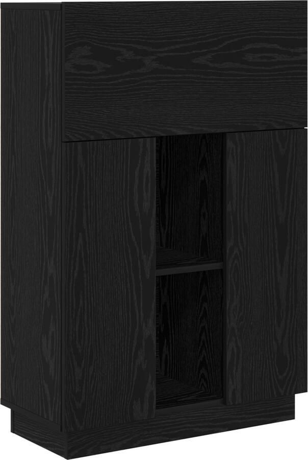 VidaXL Zwart Eiken Schrijfbureau Zwart Eiken Gelamineerd Hout Middelgroot